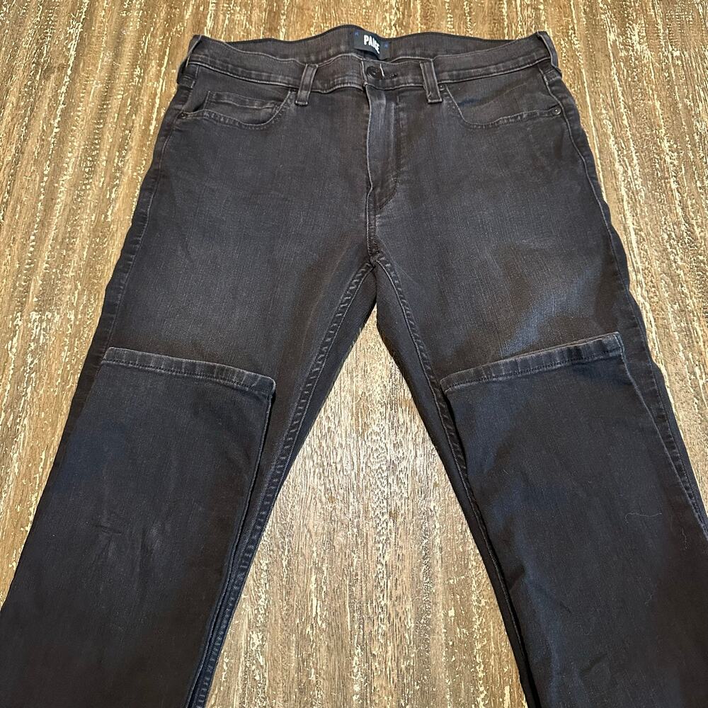 Paige Lennox Stretch Denim Jeans Slim Straight Black Fade Men’s Size 32W x 32L